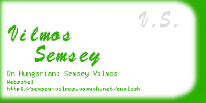 vilmos semsey business card